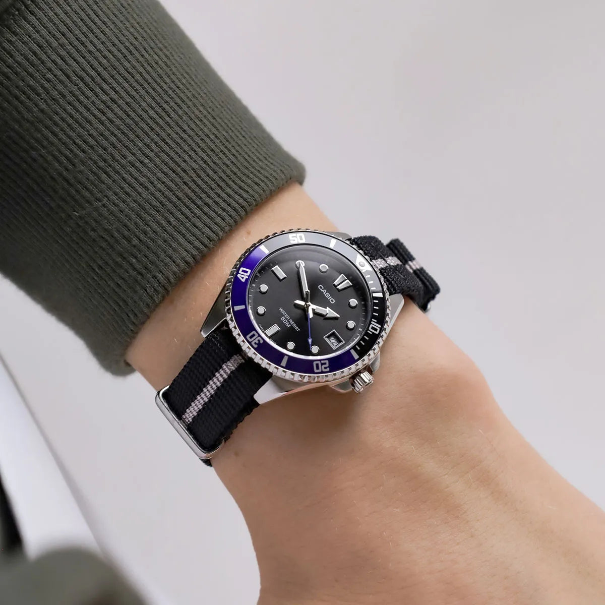 Casio Standard Duro Date Nylon Belt Watch MDV-10C-1A2VDF