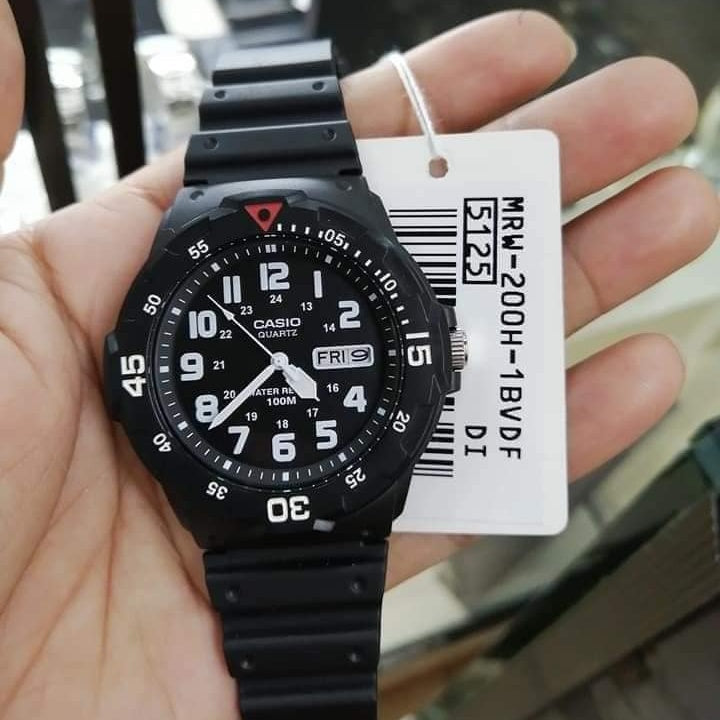 Casio Youth Day Date Resin Belt Watch MRW-200H-1BVDF