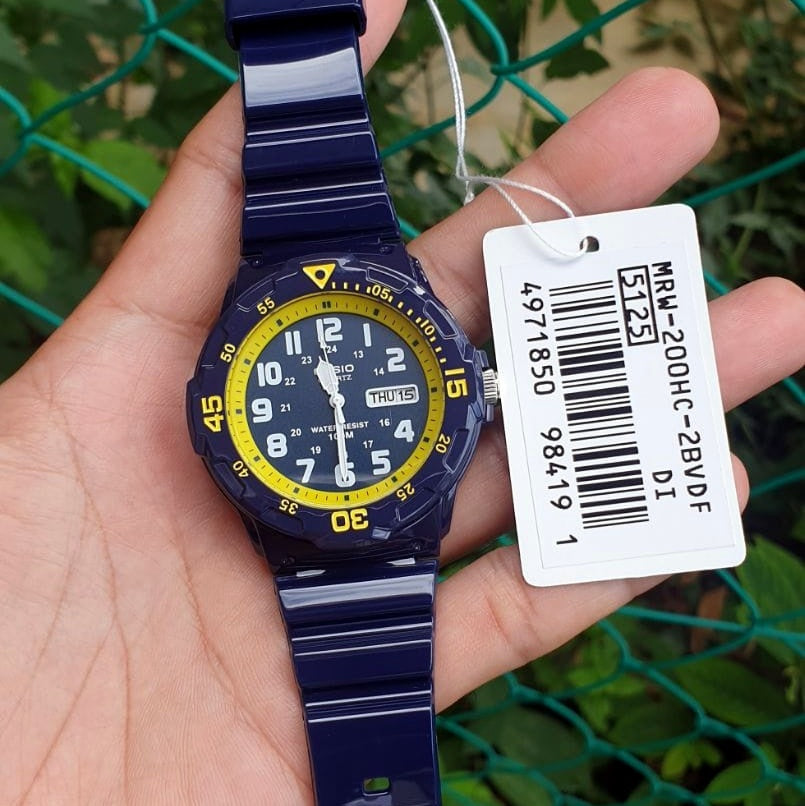 Casio Youth Day Date Blue Resin Belt Watch MRW-200HC-2BVDF