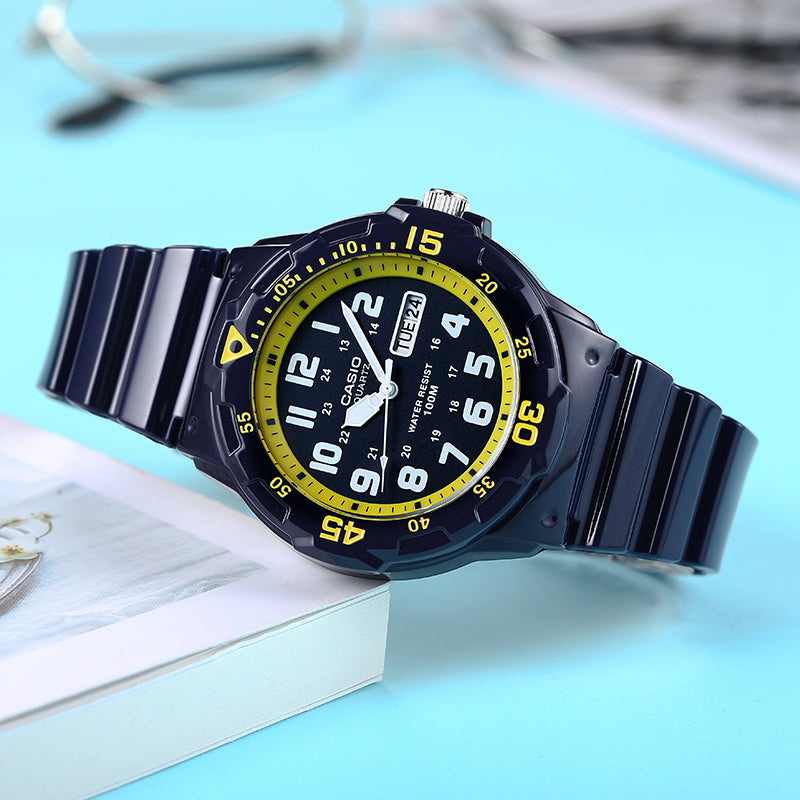 Casio Youth Day Date Blue Resin Belt Watch MRW-200HC-2BVDF
