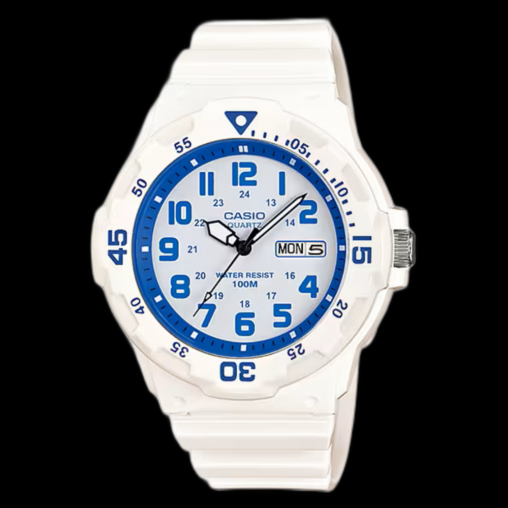 Casio Youth Day Date White Resin Belt Watch MRW-200HC-7B2VDF