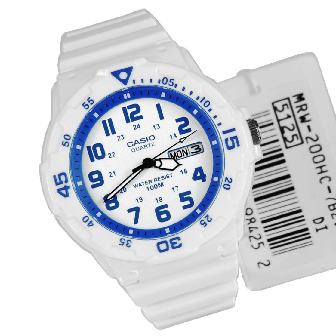 Casio Youth Day Date White Resin Belt Watch MRW-200HC-7B2VDF