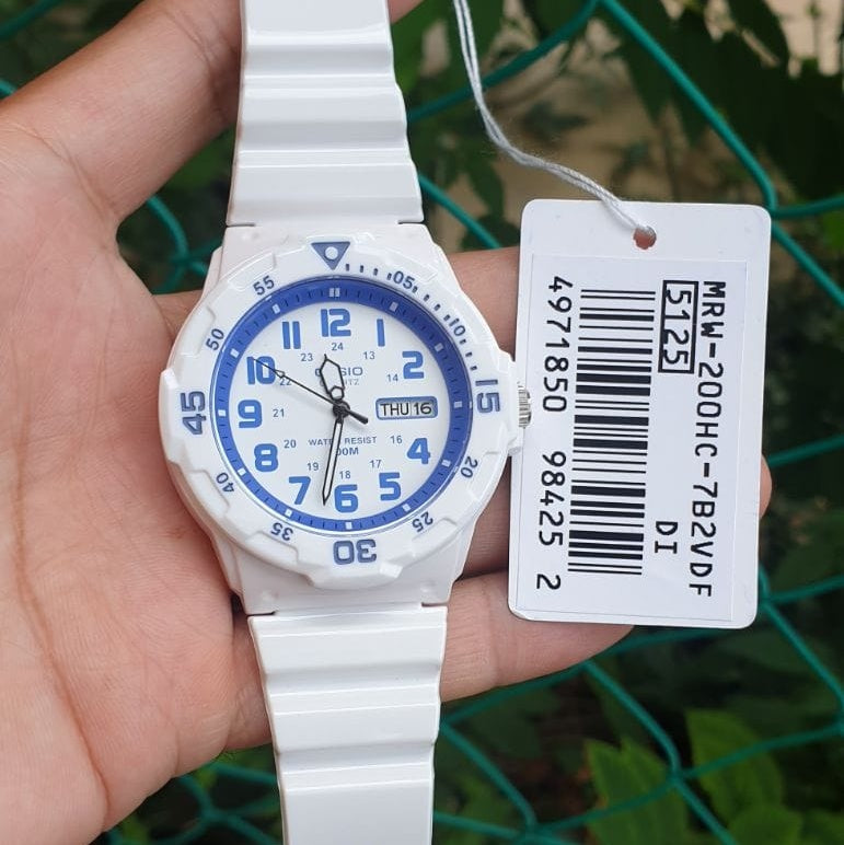 Casio Youth Day Date White Resin Belt Watch MRW-200HC-7B2VDF