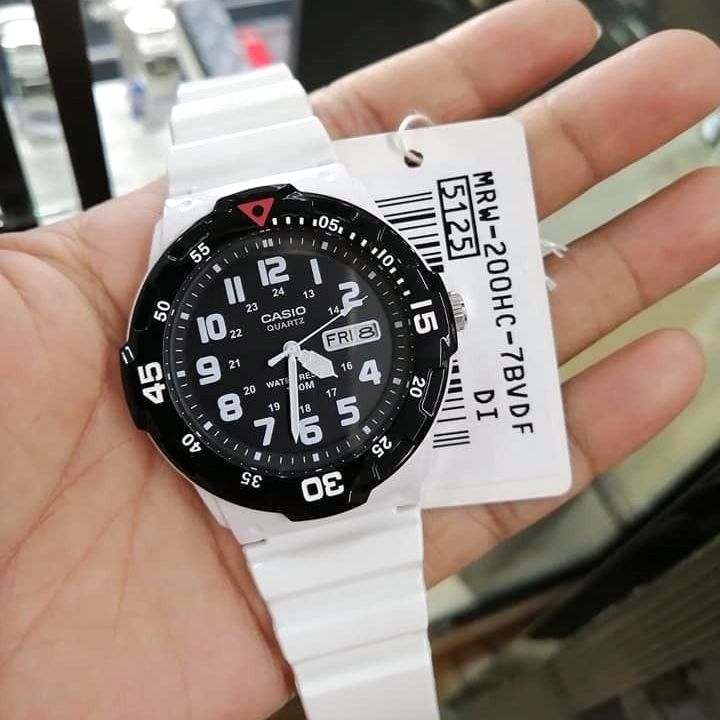 Casio Youth Day Date White Resin Belt Watch MRW-200HC-7BVDF