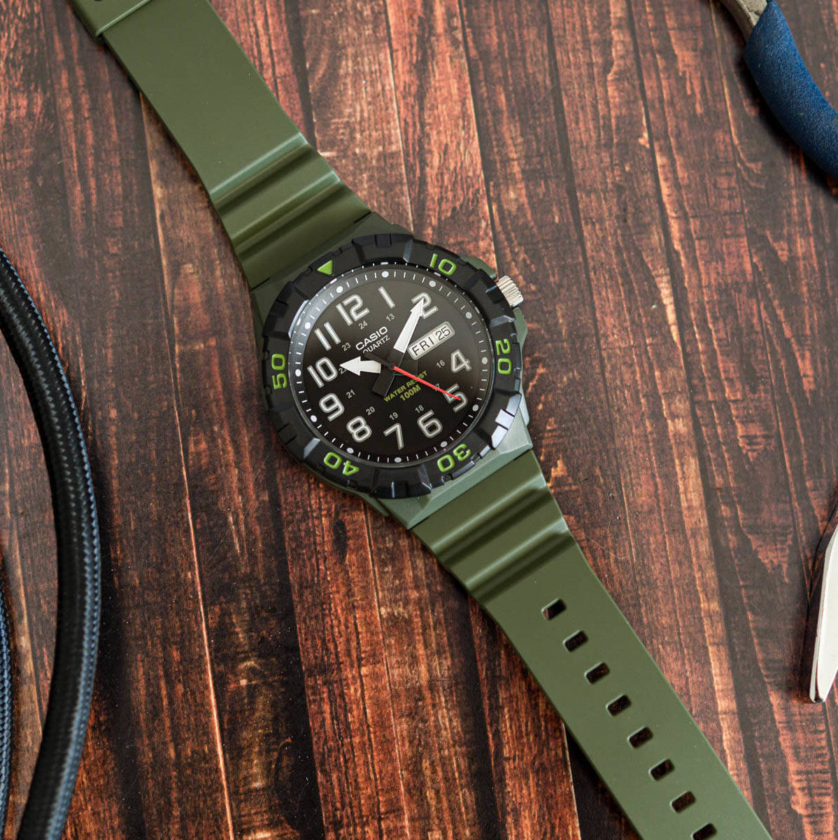 Casio Youth Day Date Resin Belt Watch MRW-210H-3AVDF