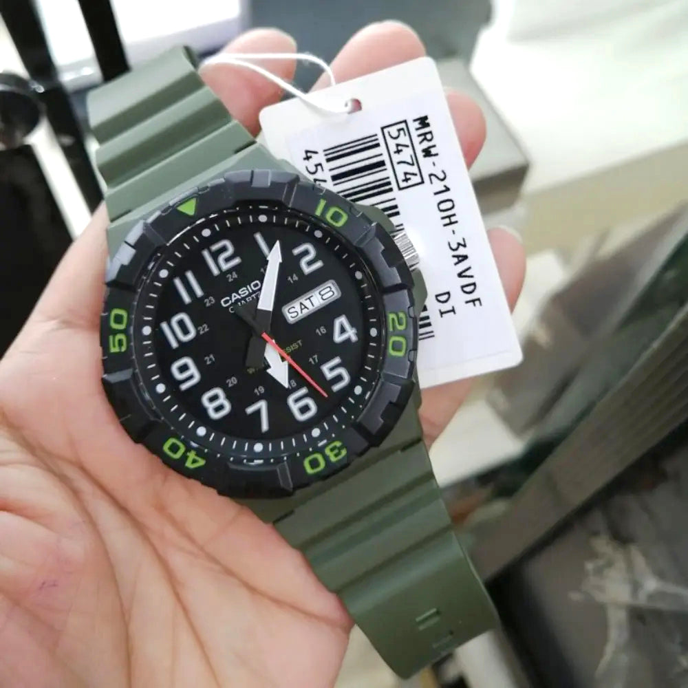 Casio Youth Day Date Resin Belt Watch MRW-210H-3AVDF