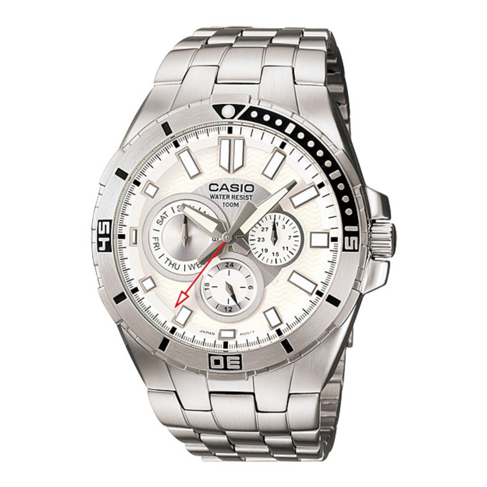 Casio Enticer Multifunction Stainless Steel Chain Watch MTD-1060D-7AVDF
