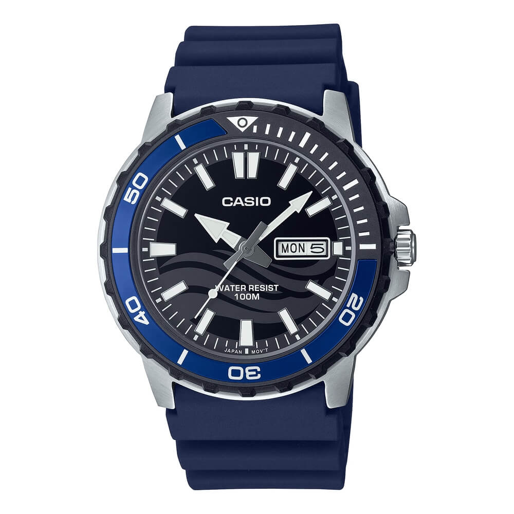Casio Standard Day Date Resin Belt Watch MTD-125-2AVDF