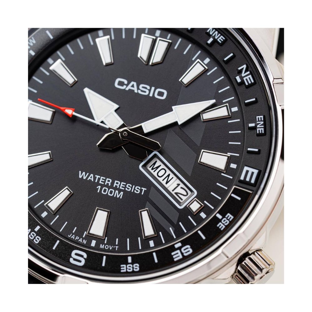 Casio Standard Day Date Stainless Steel Resin Belt Watch MTD-130-1AVDF