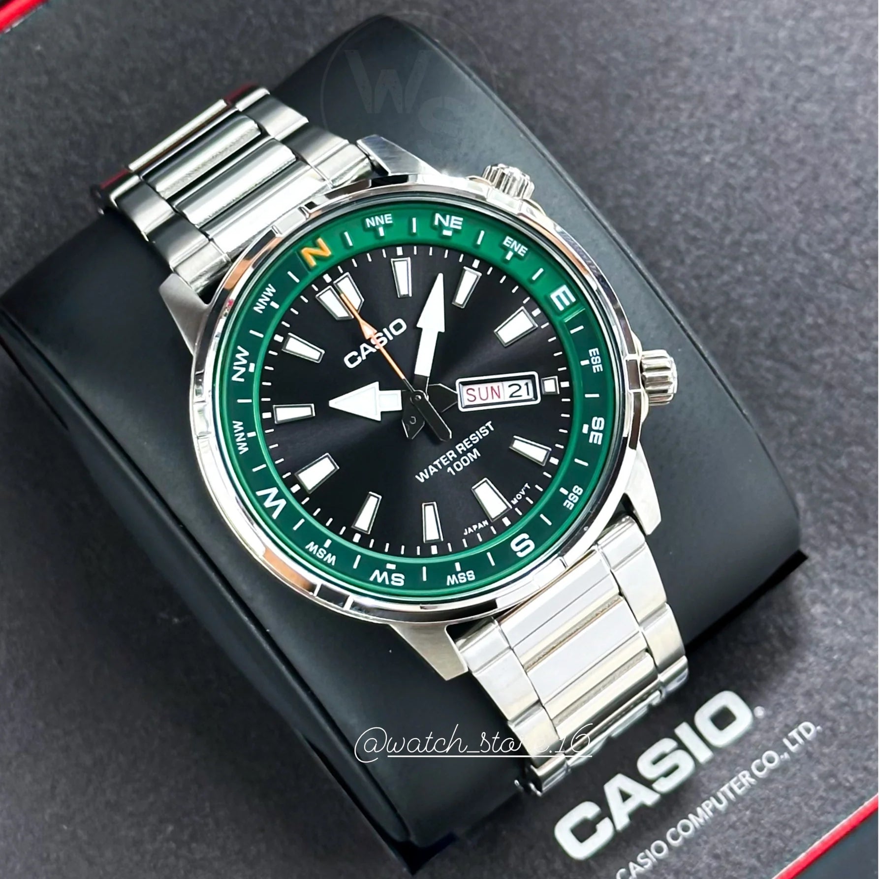 Casio Standard Day Date Stainless Steel Chain Watch MTD-130D-1A3VDF