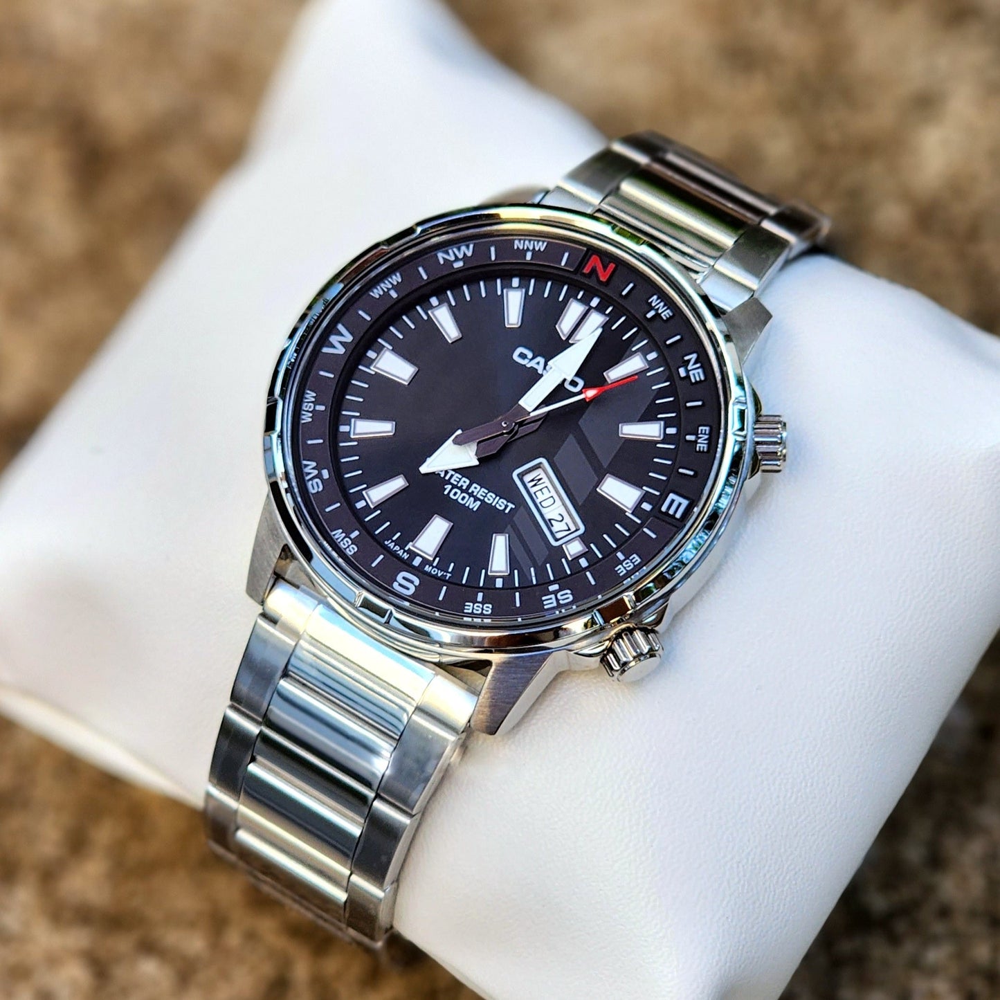 Casio Standard Day Date Stainless Steel Chain Watch MTD-130D-1AVDF