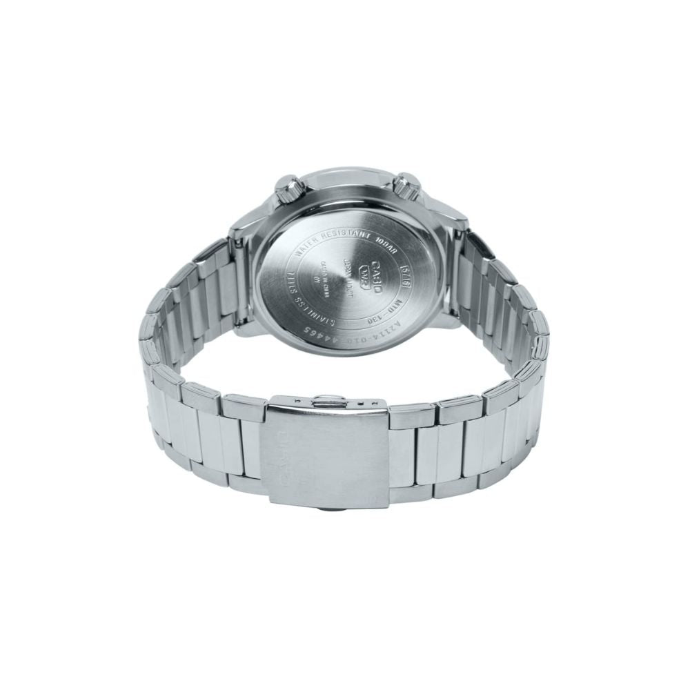 Casio Standard Day Date Stainless Steel Chain Watch MTD-130D-1AVDF