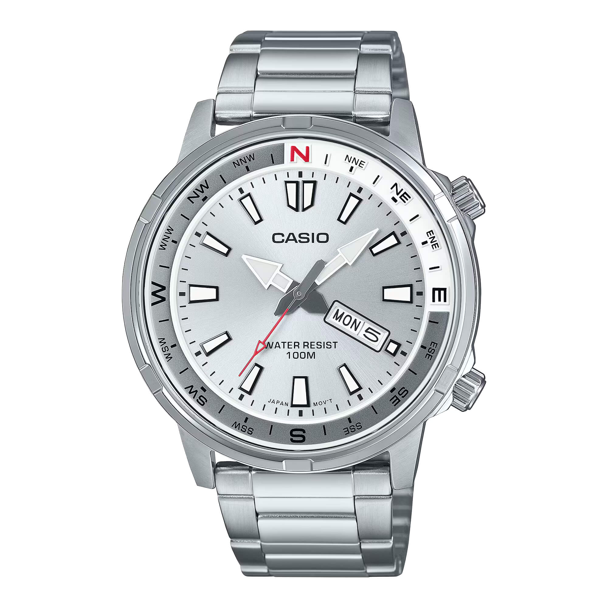 Casio Standard Day Date Stainless Steel Chain Watch MTD-130D-7AVDF