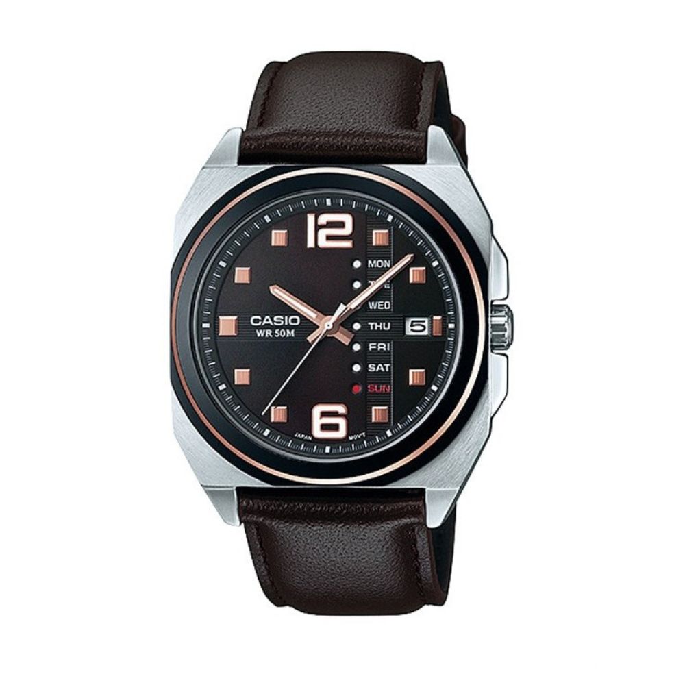 Casio Standard Day Date Leather Belt Watch MTF-117BL-5AVDF