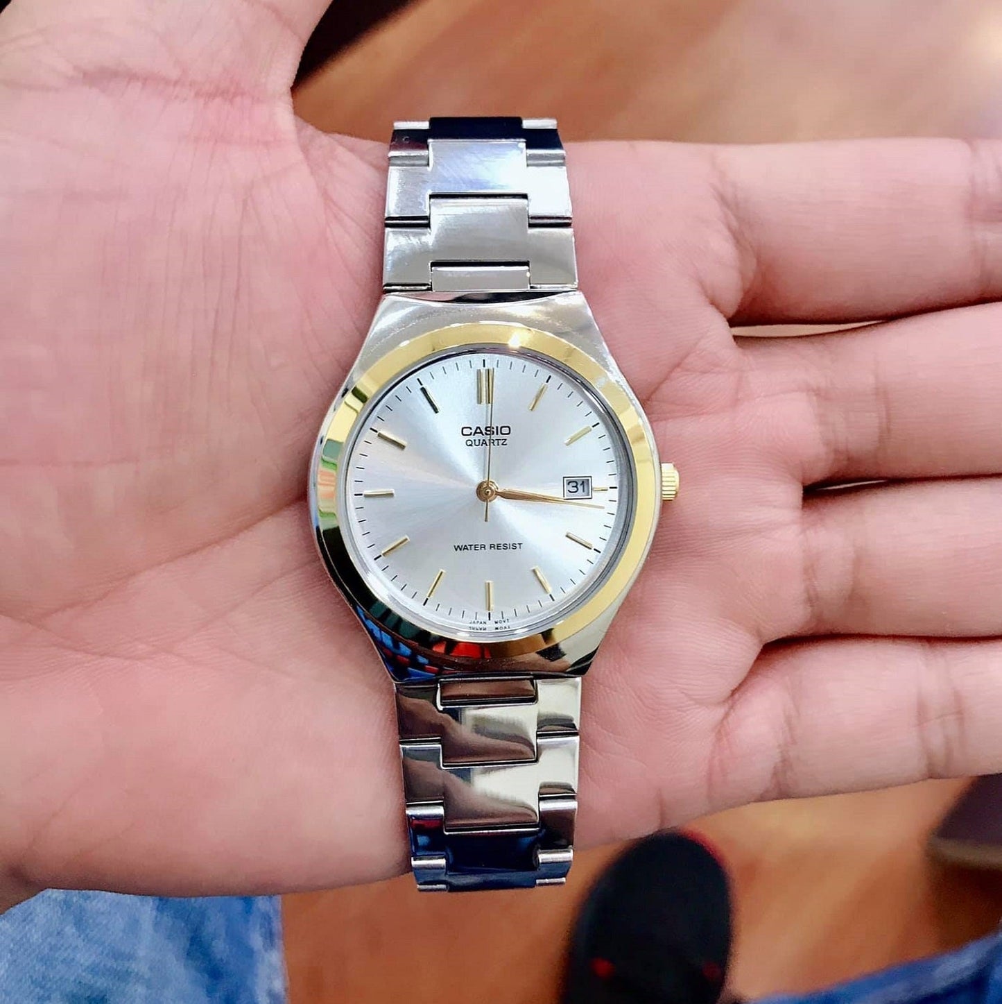 Casio Standard Date Silver Chain Watch MTP-1170G-7ARDF