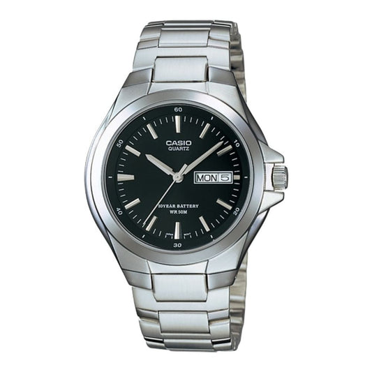 Casio Enticer Day Date Stainless Steel Chain Watch MTP-1228D-1AVDF
