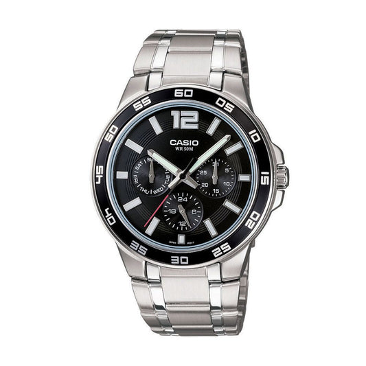 Casio Enticer Multifunction Stainless Steel Chain Watch MTP-1300D-1AVDF