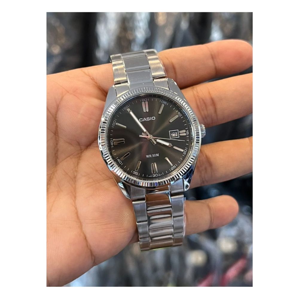 Casio Enticer Date Silver Chain Watch MTP-1302D-1A1VDF