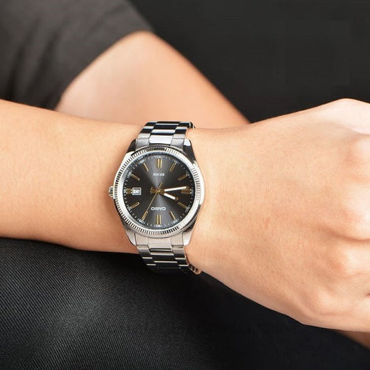 Casio Enticer Date Silver Chain Watch MTP-1302D-1A2VDF