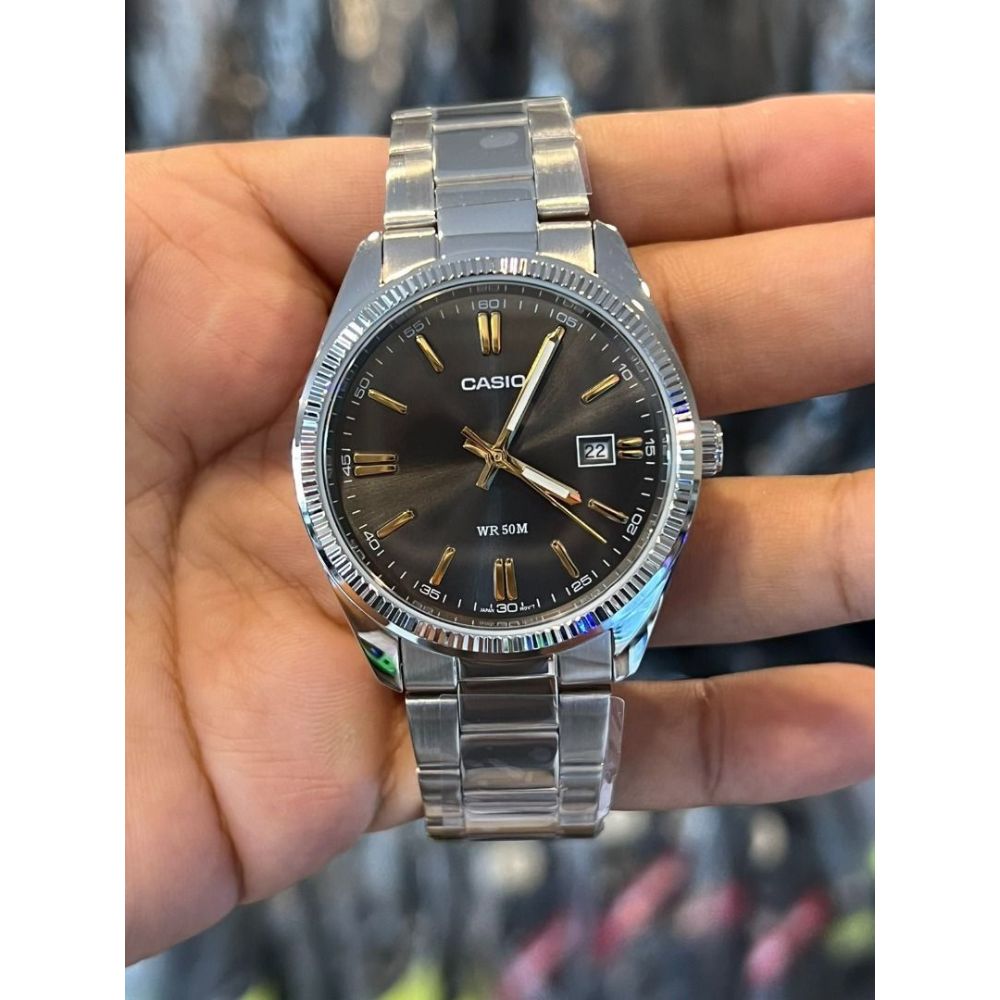 Casio Enticer Date Silver Chain Watch MTP-1302D-1A2VDF