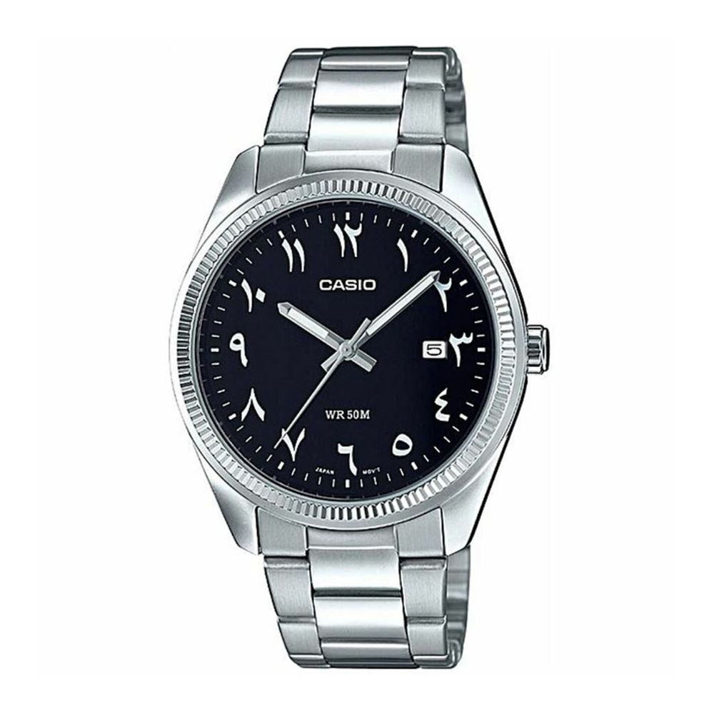 Casio Enticer Date Silver Chain Watch MTP-1302D-1B3VDF