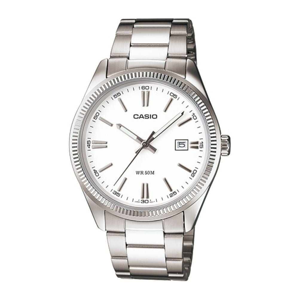 Casio Enticer Date Silver Chain Watch MTP-1302D-7A1VDF