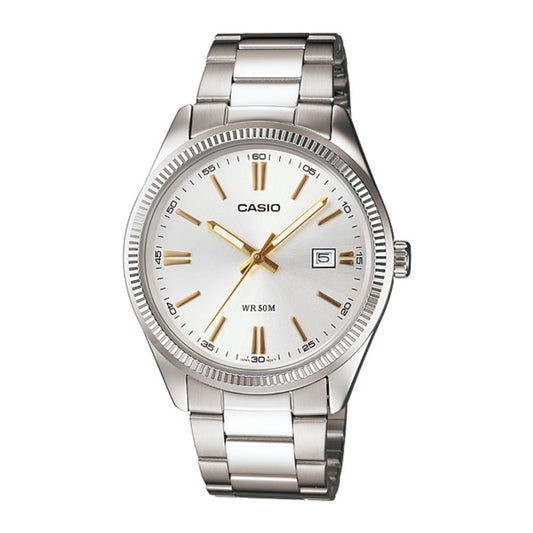 Casio Enticer Date Silver Chain Watch MTP-1302D-7A2VDF