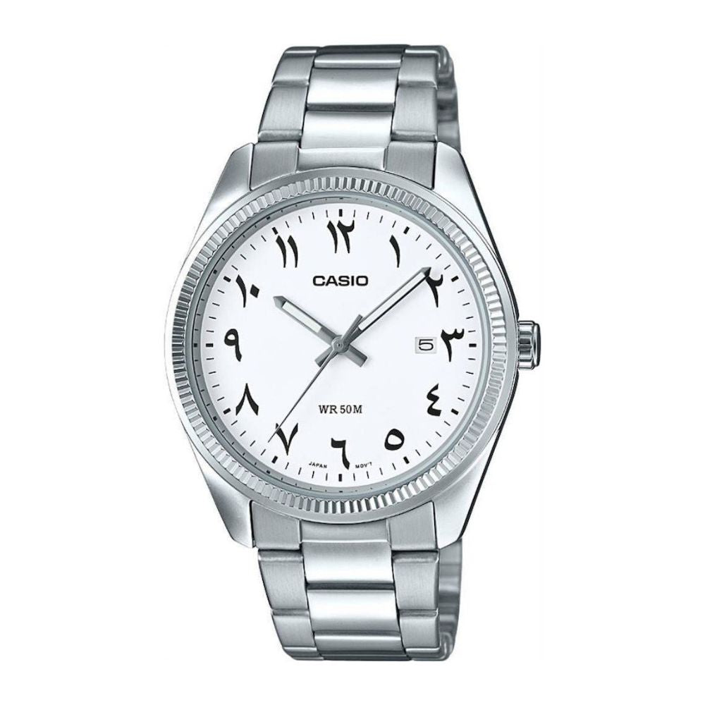 Casio Enticer Date Silver Chain Watch MTP-1302D-7B3VDF