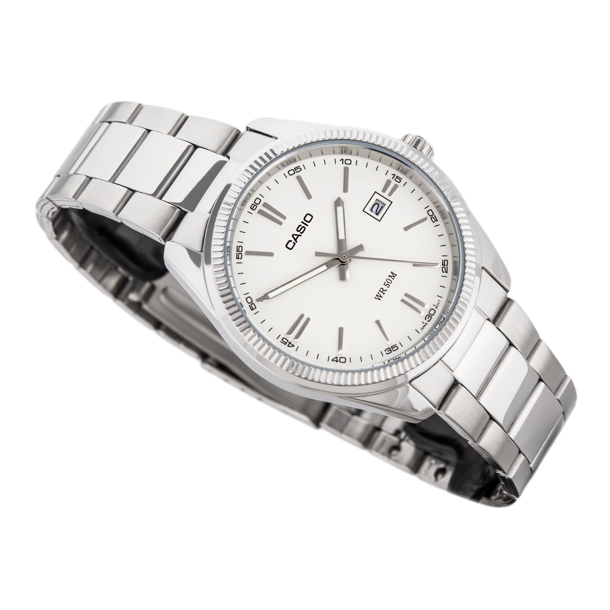 Casio Enticer Date Silver Chain Watch MTP-1302D-7A1VDF
