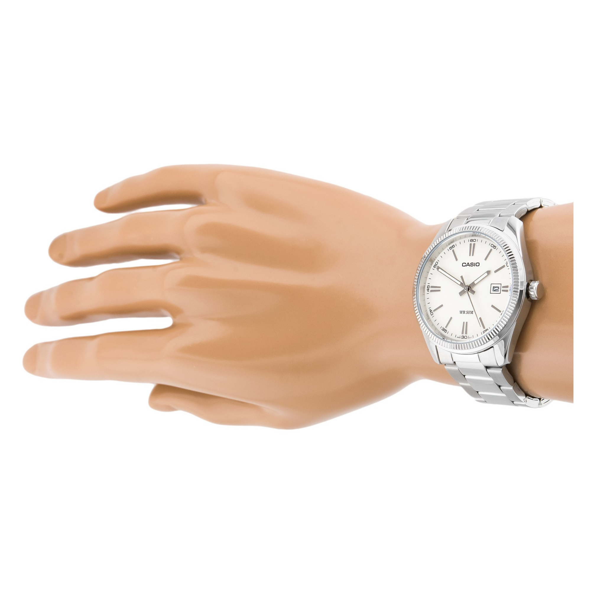 Casio Enticer Date Silver Chain Watch MTP-1302D-7A1VDF