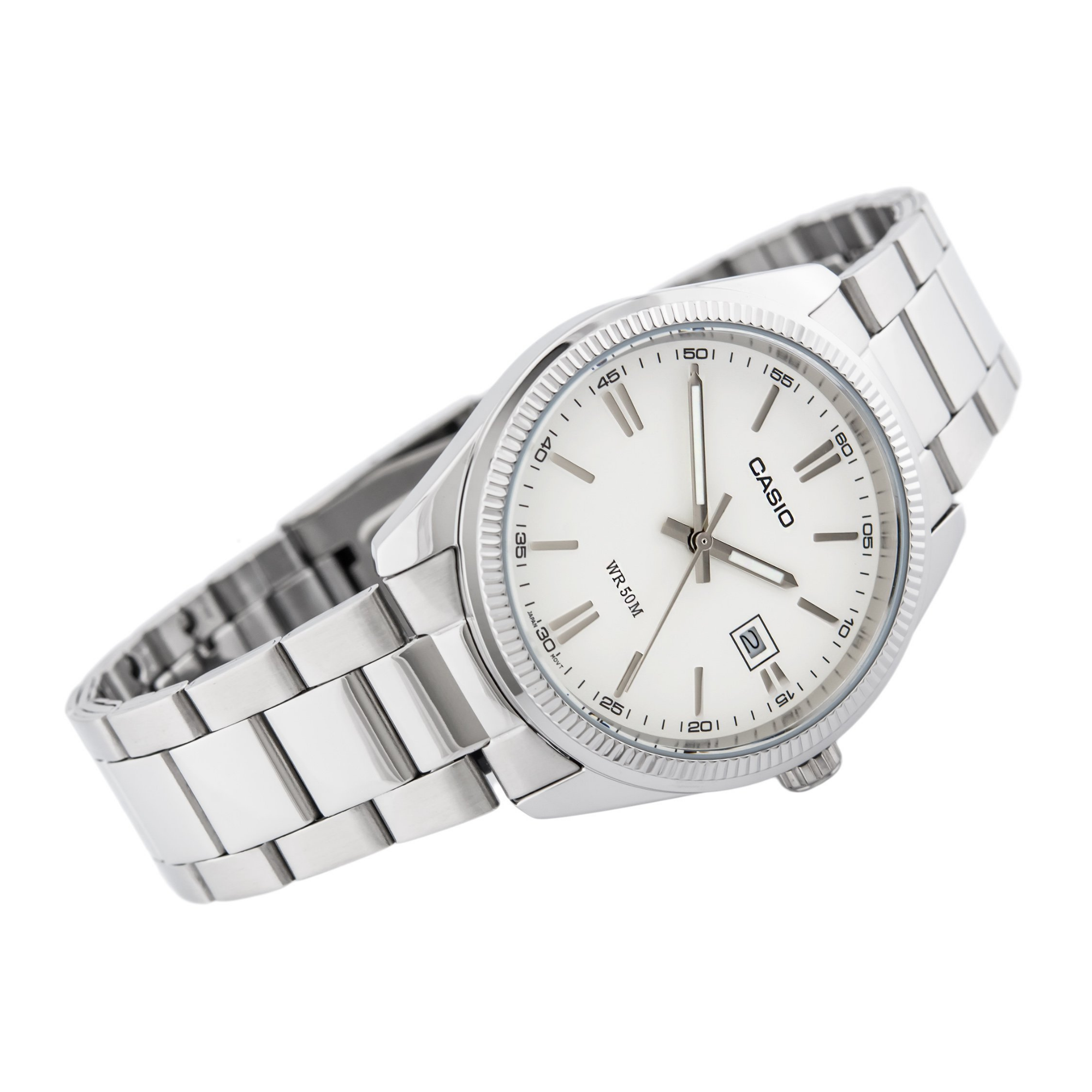 Casio Enticer Date Silver Chain Watch MTP-1302D-7A1VDF