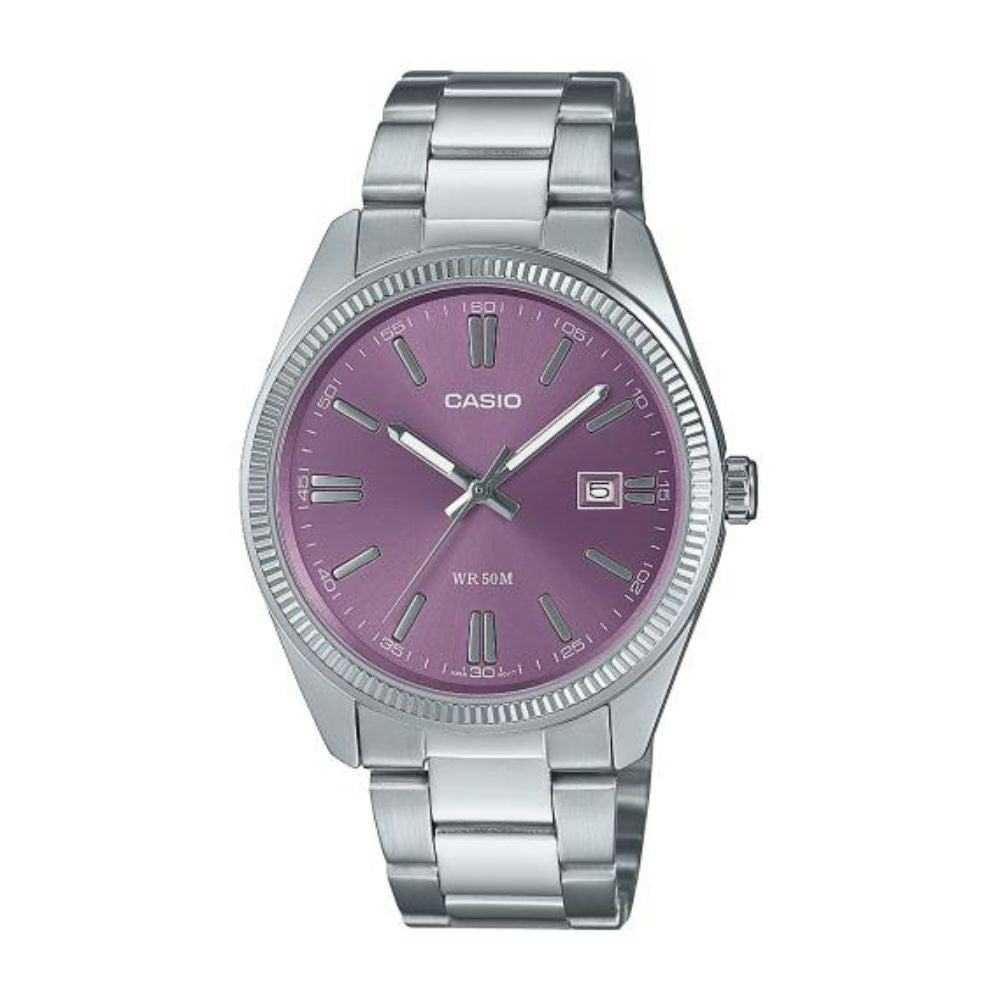 Casio Enticer Date Silver Chain Watch MTP-1302PD-6AVEF