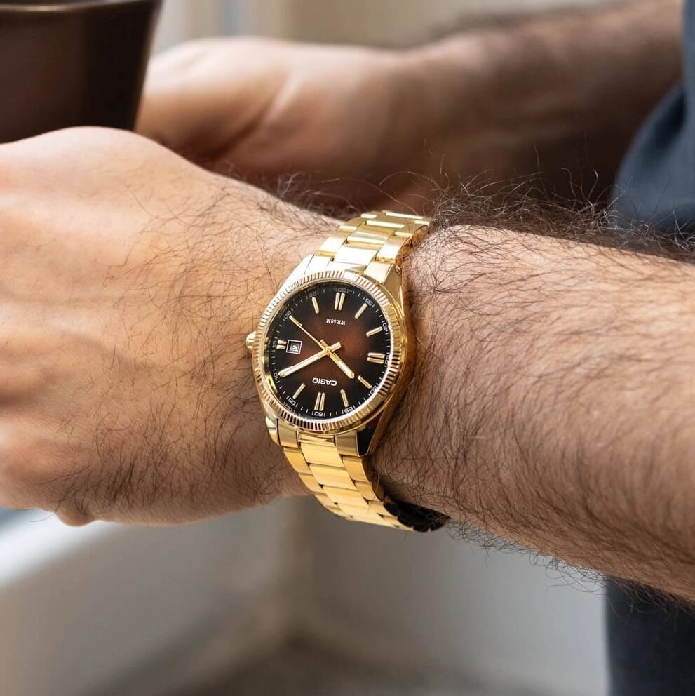 Casio Enticer Date Chain Watch MTP-1302PGC-5AVEF