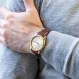 Casio Enticer Date Leather Belt Watch MTP-1302PGL-9AVEF