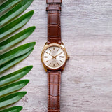 Casio Enticer Date Leather Belt Watch MTP-1302PGL-9AVEF