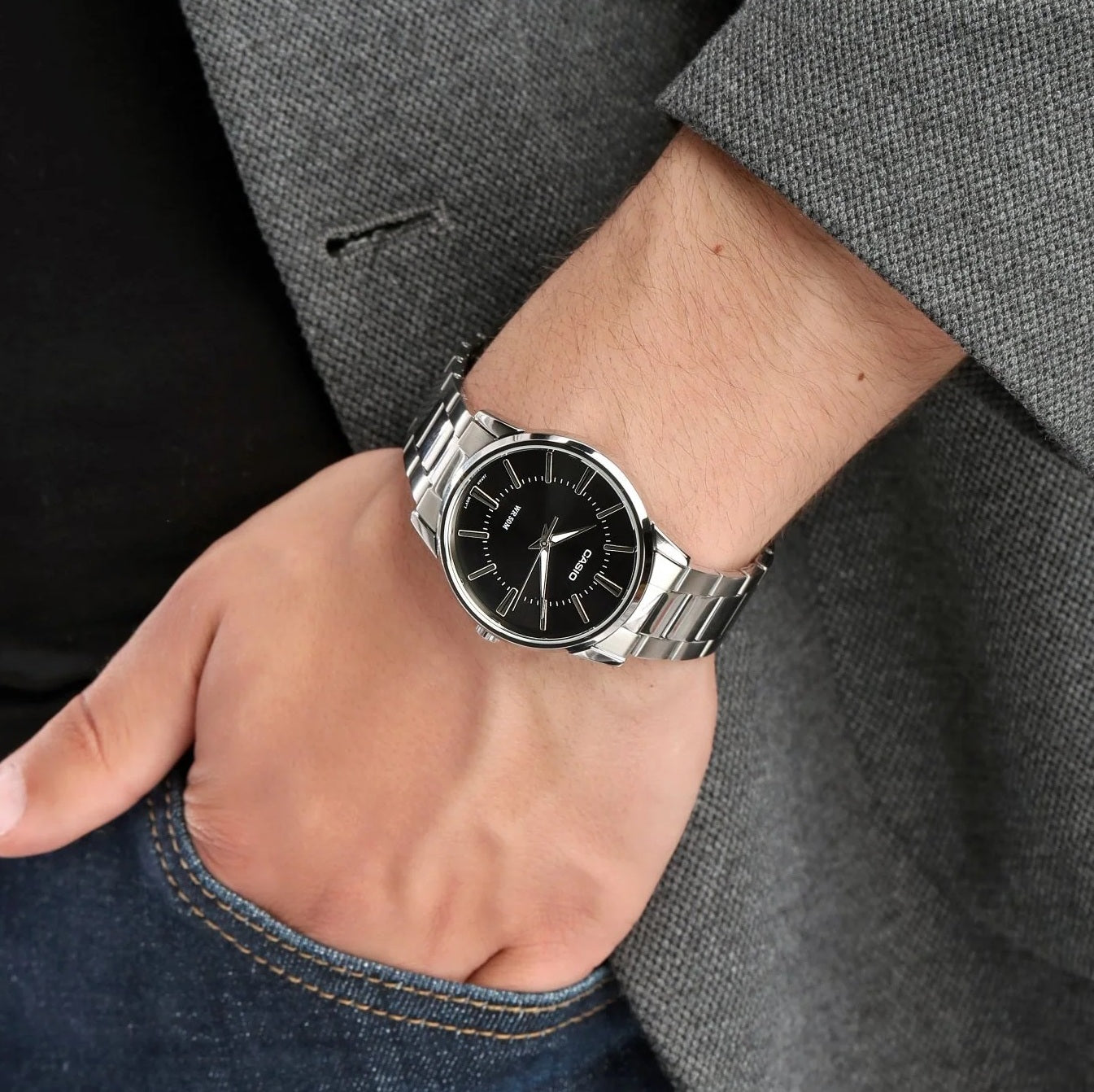 Casio Enticer Silver Chain Watch MTP-1303D-1AVDF