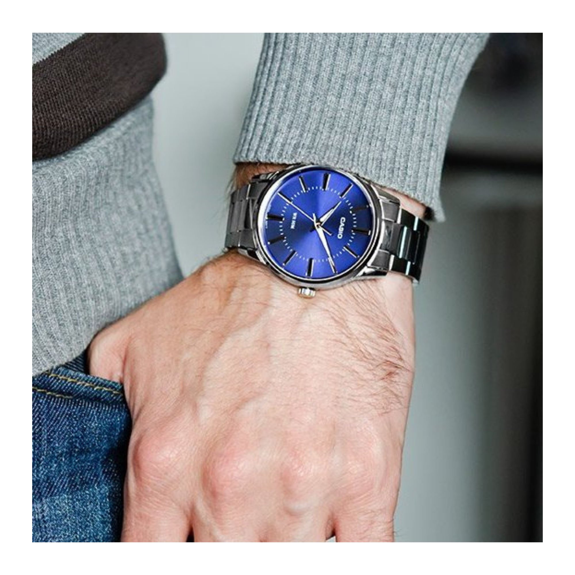 Casio Enticer Silver Chain Watch MTP-1303D-2AVDF