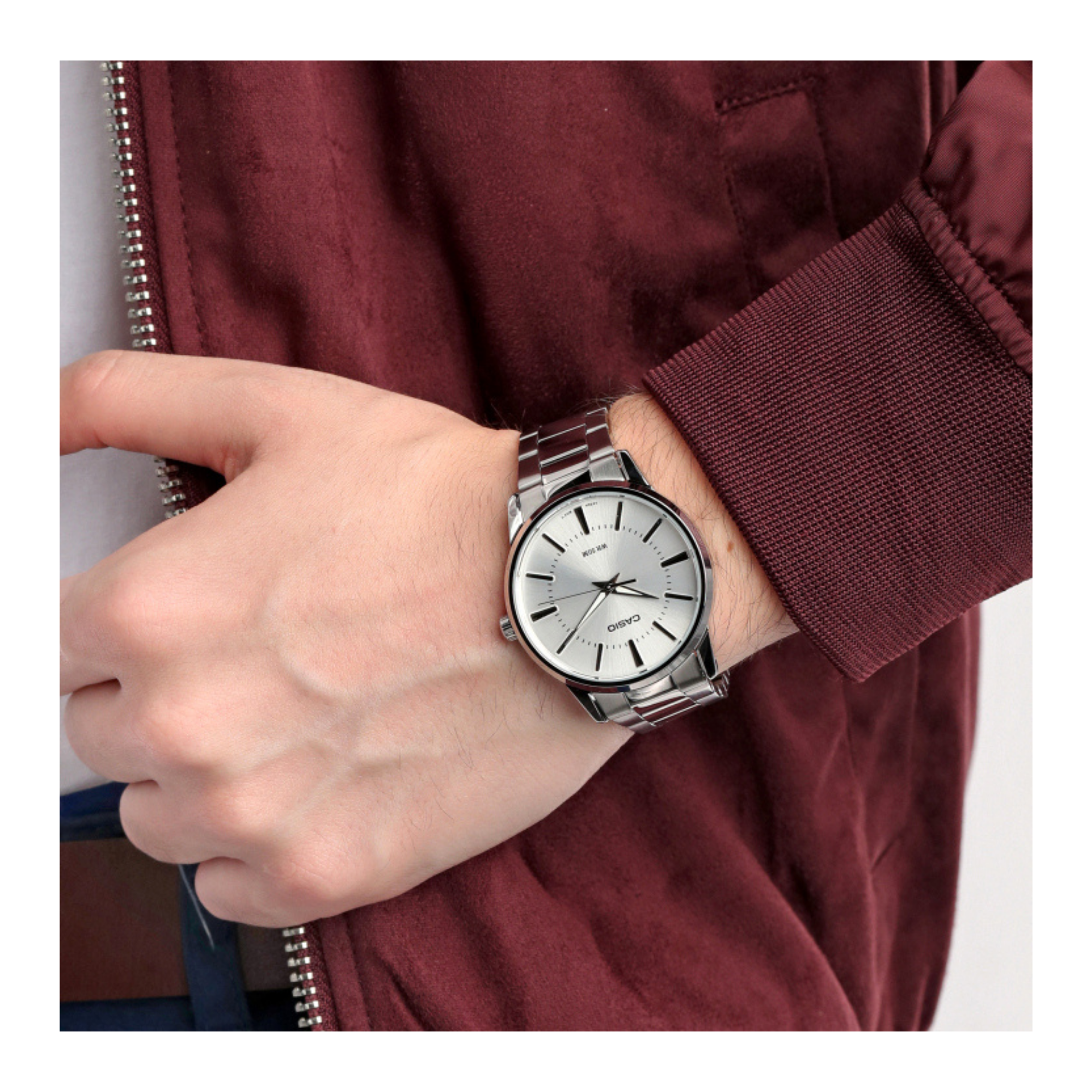 Casio Enticer Silver Chain Watch MTP-1303D-7AVDF