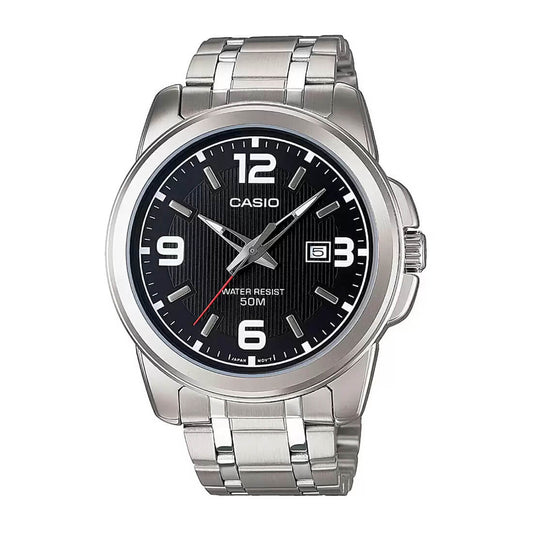 Casio Enticer Date Silver Chain Watch MTP-1314D-1AVDF
