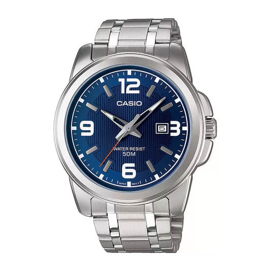 Casio Enticer Date Silver Chain Watch MTP-1314D-2AVDF