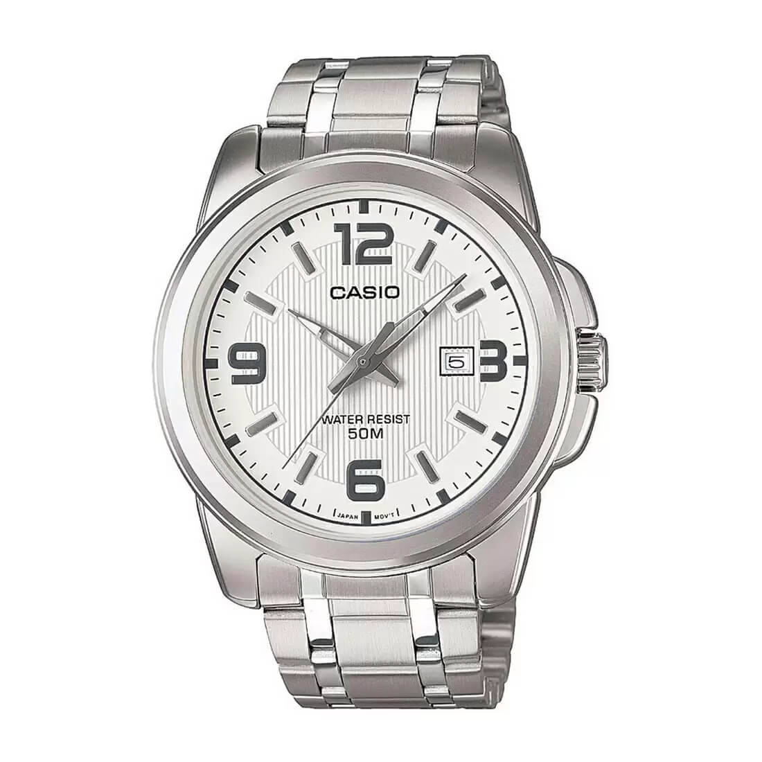 Casio Enticer Date Silver Chain Watch MTP-1314D-7AVDF