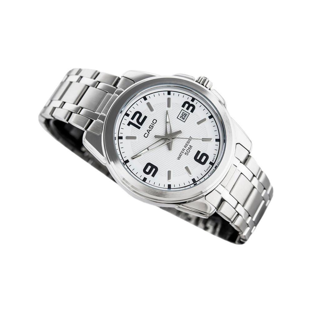 Casio Enticer Date Silver Chain Watch MTP-1314D-7AVDF