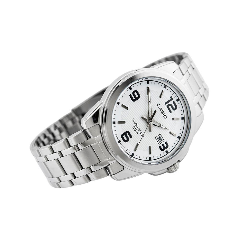 Casio Enticer Date Silver Chain Watch MTP-1314D-7AVDF
