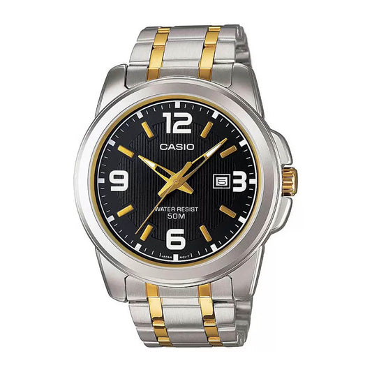 Casio Enticer Date Two Tone Chain Watch MTP-1314SG-1AVDF