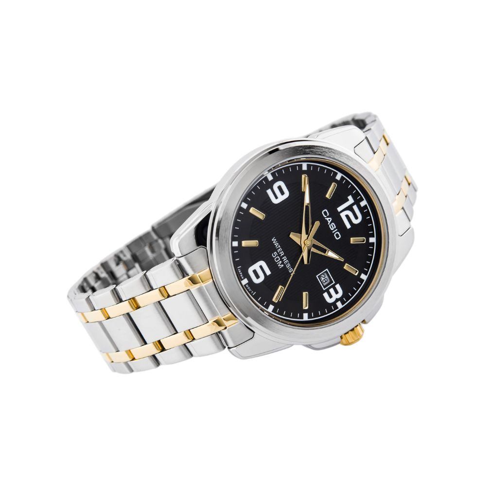 Casio Enticer Date Two Tone Chain Watch MTP-1314SG-1AVDF