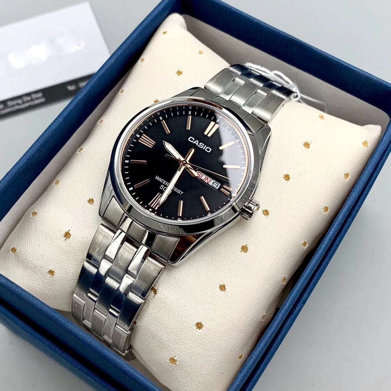 Casio Enticer Day Date Chain Watch MTP-1335D-1A2VDF