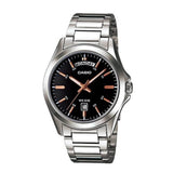 Casio Enticer Day Date Silver Chain Watch MTP-1370D-1A2VDF