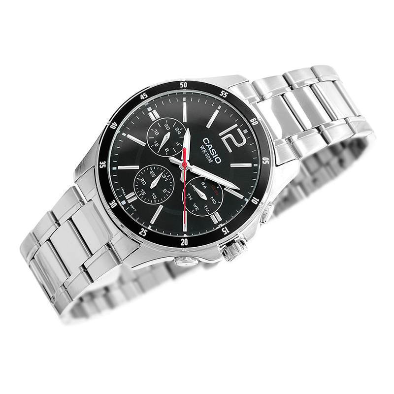 Casio Enticer Multifunction Silver Chain Watch MTP-1374D-1AVDF