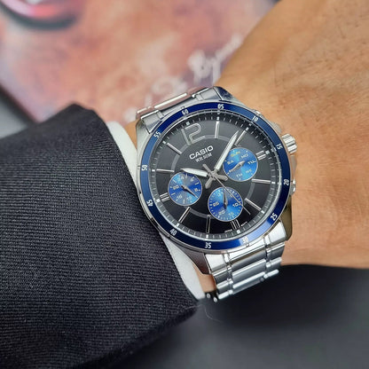 Casio Enticer Multifunction Silver Chain Watch MTP-1374D-2AVDF
