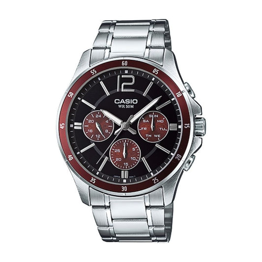 Casio Enticer Multifunction Silver Chain Watch MTP-1374D-5AVDF